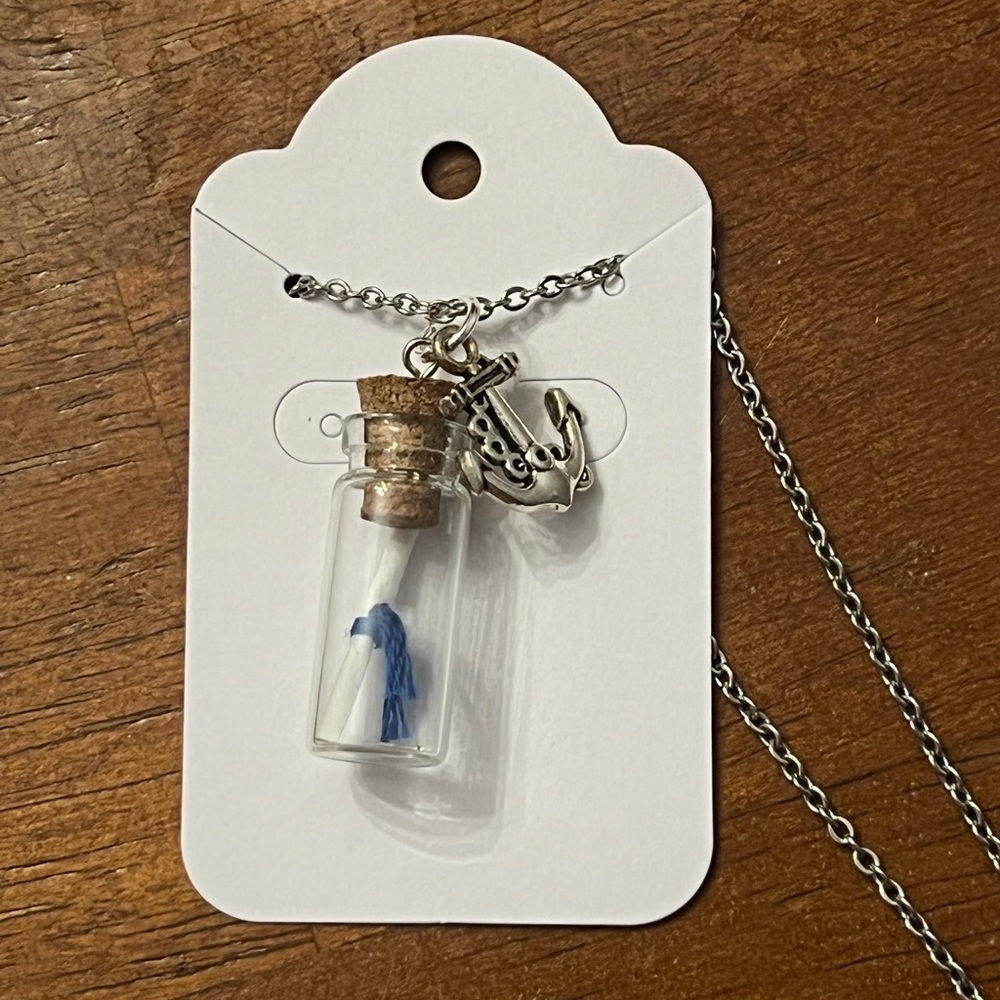 3️⃣/$30 Message in a Bottle Necklace with Anchor Charm